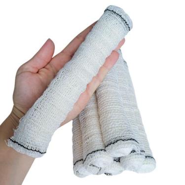 Imagem de Kit 12 Faixa Curativo Atadura Crepe 13 Fios Algodão Qualidade Aprovada