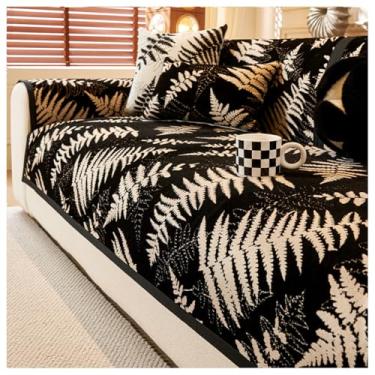 Imagem de SPXMQSS Capas de sofá para sofá secional, capa para sofá de chenille macio, capas de sofá universais antiderrapantes de canto em forma de L, capas protetoras de móveis para sala de estar E 90 x 210 cm