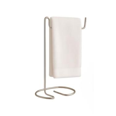 Imagem de Porta Toalha de Rosto para Pia Lavabo Bancada Suporte Papel Higienico Pano de Prato Preto (Cromado)