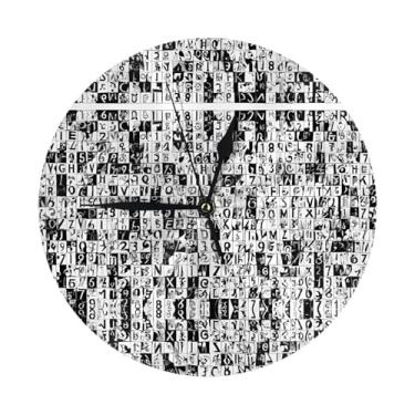 Imagem de ZERAOKE Jornal HD - Relógio de parede redondo moderno - silencioso sem tique-taque operado por bateria, decoração de mesa ou parede para sala de estar, quarto, escritório.