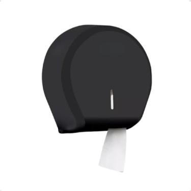 Imagem de Dispenser Suporte Porta Papel Higiênico Rolão 300/500m Preto Fosco para Banheiro – Design Moderno e Instalação Fácil