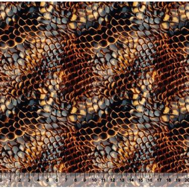 Imagem de Tecido Tricoline Digital Animal Print Cobra 2 Preto e Bege 3D - PX