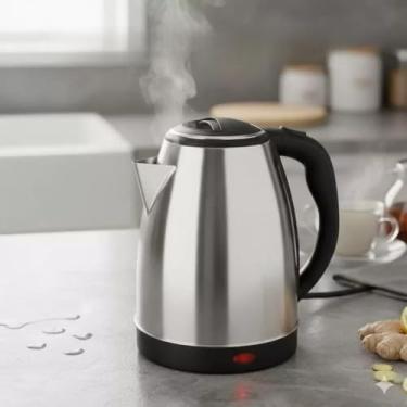 Imagem de Chaleira Elétrica de Aço Inox Dotvix, 1.8L, 110V, Ferve Água Rápido, Desligamento Automático.(1.8L,110V)