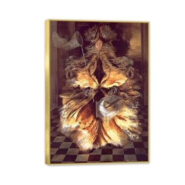 Imagem de Remedios Varo Pintura em tela Apanhador de Estrelas Poster Remedios Varo Decoração de Casa Surrealismo Arte de Parede Imagem para Sala de Estar Quarto Banheiro Decoração de Parede 100 x 70 cm Moldura