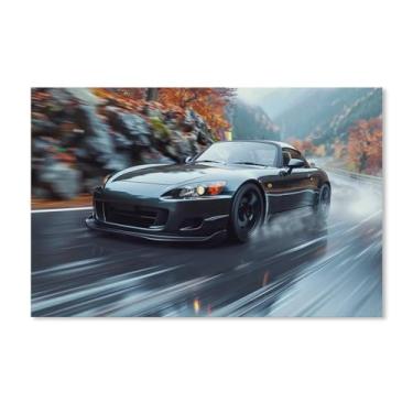 Imagem de HouLaiZhe Rainy Day Speed Jdm Car S2000 Posters Tela Estética Decoração de Quarto Pintura de Parede Impressões Sala de Galeria Decoração de Parede para Quarto Sala de Estar Escritório 11 x 17