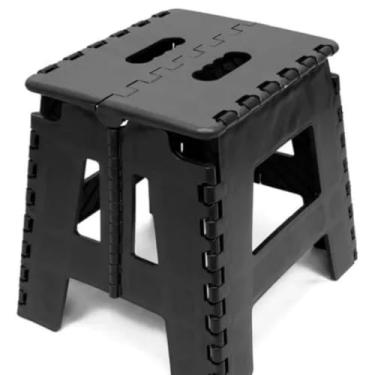 Imagem de Banquinhos - Banqueta Dobrável - De Plástico - Até 100 Kg - Resistente Viagem Passeio Crianças banquinho banheiro(Preto,1 Banquinho)
