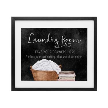 Imagem de Stupell Industries Impressão emoldurada em preto Leave Your Drawers Laundry Under Glass, design by Kim Allen, 13 x 16