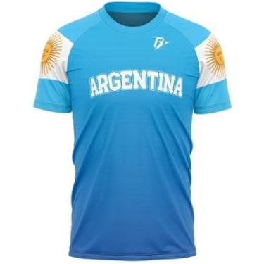 Imagem de Camiseta Filtro UV Argentina Bandeira OverFame Azul Escuro-Masculino