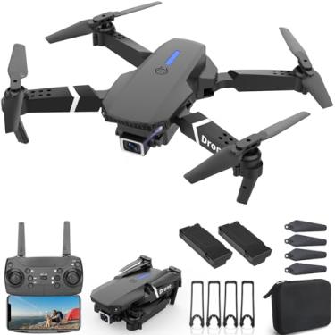 Imagem de MOCVOO Drone com câmera para adultos iniciantes e crianças, quadricóptero RC dobrável, drone de brinquedos, vídeo FPV 1080p, 2 baterias, estojo de transporte, partida com uma tecla, modo Headless