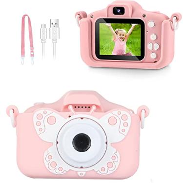 Imagem de Brinquedos de Câmera para Meninas 3 a 8 Anos Filmadora Digital Infantil com Capa Silicone Macio Cartoon Aniversário e Festivais - Cartão SD 32G Incluído