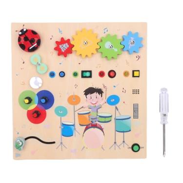 Imagem de Alomejor Conselho Sensorial Com o Padrão de Tambores de Switch de Luz LED, Conselho Educacional Interativo para Crianças Pequenas, Atividade de Aprendizado pré -escolar