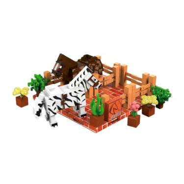 Imagem de InfinityBlox Zoo Cavalos 3D – Kit de Blocos Magnéticos de Montar | Brinquedo Educativo Infantil Criativo e Divertido com Peças Coloridas