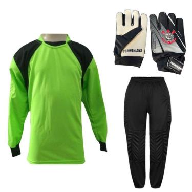 Imagem de Kit De Goleiro TRB + Luva De Goleiro Infantil Corinthians DRB Goalkeeper-Unissex