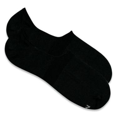 Imagem de Kit Meia Super Invisível Mash 2 Pares Algodão com Silicone, Preto, 39-