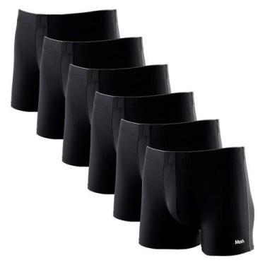 Imagem de Kit 6 Cuecas Boxer Mash Microfibra 170.30, Preto, Gg
