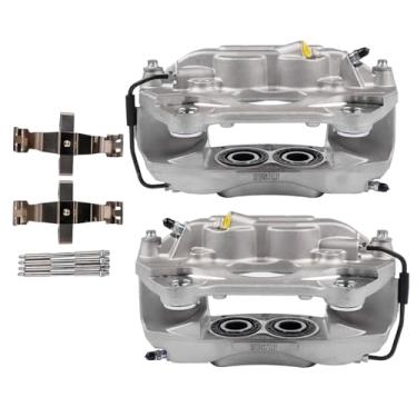 Imagem de Par de pinças de freio dianteiras compatíveis com Porsche Macan Base S GTS Turbo 2.0L 3.0L 3.6L V6, Esquerda e Direita OEM # 95B-615-123-F, 95B-615-124-F