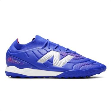 Imagem de Chuteira Society New Balance Tekela Team Low Laced Tf V5 (Azul/Branco, BR, Adulto, Numérico, 37)