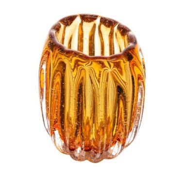 Imagem de WOLFF - Vaso de Vidro Italy Âmbar 11cm x 10cm x 13cm-Enxoval - Casamento - Decoração - Enfeites - Mesa Posta - Vasos Decorativos