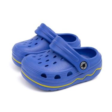 Imagem de Chinelo infantil infantil infantil meninos meninas bonito jardim tamancos chinelos chinelos chinelos leves verão crianças praia piscina jogar sapatos, Azul, 16