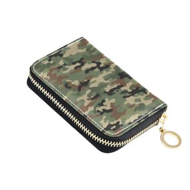 Imagem de Carteiras femininas pequenas à prova de digitalização com bloqueio de RFID, porta-cartões de crédito, camuflagem, verde, marrom, carteira masculina com bolso para moedas