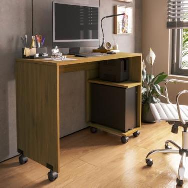 Imagem de Escrivaninha Mesa de Computador para Escritório, Estudo e Gamer com Prateleira para CPU(FREIJÓ)