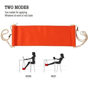 Imagem de HEEPDD Rede de Algodão para Pés, 24x8,5 Polegadas, para Viagens e Uso Doméstico, Dobrável, Escritório, Pendurado, Descanso para Os Pés, Ajustável, Necessidades Diárias Domésticas