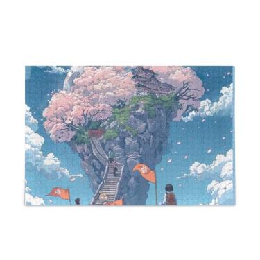 Imagem de Quebra-cabeça de ilha de desenho animado com 500 peças de madeira e papel combinados para adultos