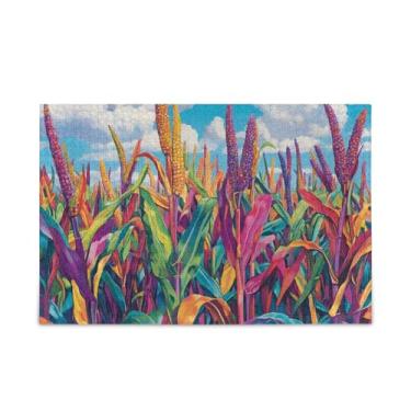 Imagem de 1000 peças de quebra-cabeças coloridos de madeira e papel combinados de madeira e papel para adultos