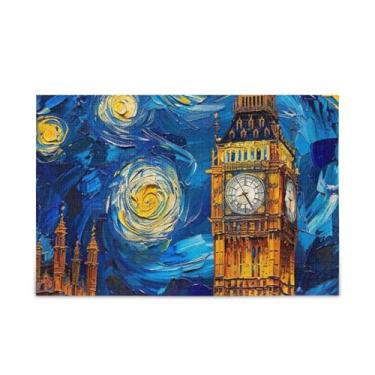 Imagem de Quebra-cabeça de céu pós-impressionista de 1000 peças, composto de papel e madeira, quebra-cabeças exclusivos para adultos com suporte de letras