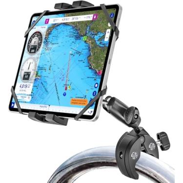 Imagem de woleyi Suporte para tablet de bicicleta ergométrica, braçadeira de guidão para bicicleta giratória, pelotão de ciclismo interno, bicicleta estacionária, elíptico para iPad Pro/Air/Mini, Galaxy, Fire,