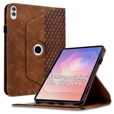 Imagem de Varohix Capa para Samsung Galaxy Tab S11 Ultra de 14,7 polegadas (SM-X936B/SM-X930), capa protetora de couro PU com rotação de 360 graus com hibernar/despertar automático, suporte para cartão e alça