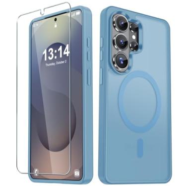 Imagem de Capa para celular Samsung Galaxy S26 Ultra, capa magnética fosca [atualizada em 2026] com 1 protetor de tela, suporte para MagSafe, proteção militar à prova de choque, parte traseira fosca translúcida