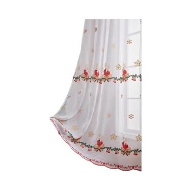 Imagem de Cortinas De Natal De 84 Polegadas Com Estampa De Poinsettia E Xadrez B