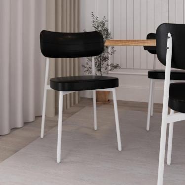 Imagem de Conjunto 2 Cadeiras de Jantar Revest. Sintético Alloa Est.Branca