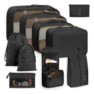 Imagem de Kit 10 Necessaire Feminina Organizador De Malas Para Viagem - Genérico