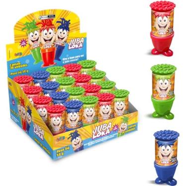 Imagem de Doce Juba Loka, Colore, Chiclete, Sabores Sortido, Display com 30