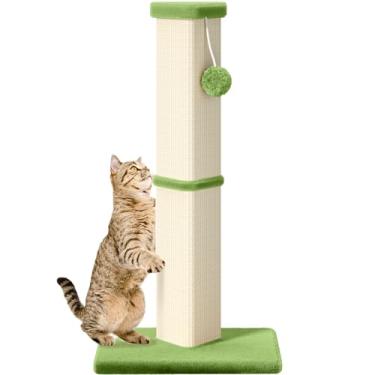 Imagem de Poste arranhador para gatos, 81 cm de altura para ambientes internos com hastes de 12 cm de diâmetro e arranhador para gatos médios e grandes