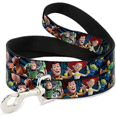 Imagem de Buckle-Down Coleira para animais de estimação - personagens Toy Story correndo raios jeans - 1,8 m de comprimento - 2,5 cm de largura