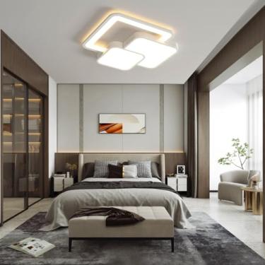 Imagem de Luminária de teto moderna, luminária de teto geométrica, lustre LED regulável (3000 K-6000 K), 50 cm, adequada para iluminação de sala de estar, quarto, cozinha e quarto infantil (50 * 5cm)