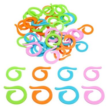 Imagem de Generic Marcadores de ponto de crochê coloridos, pacote com 120 marcadores de tricô de plástico com bloqueio em espiral para costura, crochê, artesanato DIY