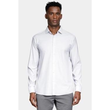Imagem de Camisa Aramis Manga Longa Regular Branco e Cinza-Masculino