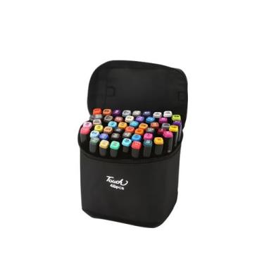 Imagem de Estojo de Canetinhas Marcador Permanente Ponta Dupla  48 Cores - Genér
