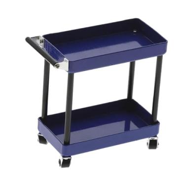 Imagem de Almencla Carrinho de ferramentas RC Tools com 2 níveis, escultura em miniatura para oficina, garagem e estacionamentos, Azul