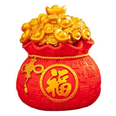 Imagem de Ｂｅｓｇａ Estátua de saco de dinheiro, cofrinho em, ornamento de mesa para lareira, quarto, decoração de casa, presente de Ano, Fu Pequeno
