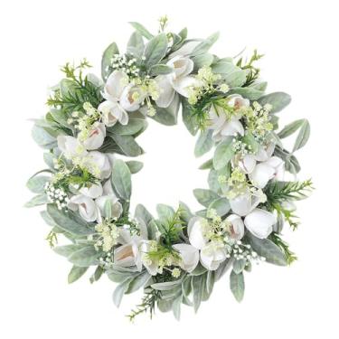 Imagem de UGPLM Guirlanda artificial para porta de entrada, ideal para primavera e verão. Enfeite criativo e reutilizável para pendurar em paredes internas externas.