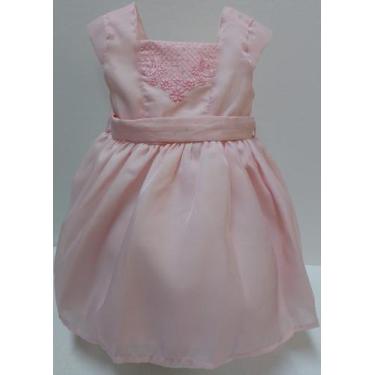 Imagem de Vestido Bebê Menina Bordado Festa Luxo Paraiso Verão 13950, Rosa, M ( 