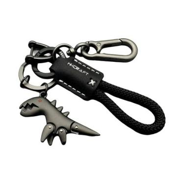 Imagem de Chaveiro De Metal Com Corda Trançada De Couro, Decoração Para Motocicl