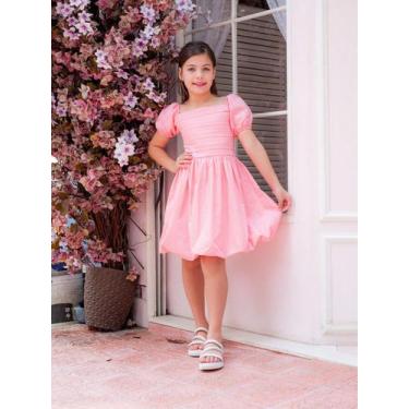 Imagem de Vestido Infantil Para Meninas Balonê Manga Princesa Delicado - Hadassa