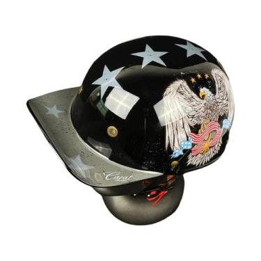 Imagem de Capacete Retro Unissex Para Motocicleta, Meio Rosto, Com Protetor De V