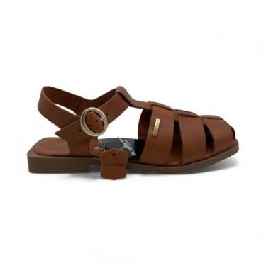 Imagem de Sandália Bottero Frente Fechada Três Tiras Caramelo, 37